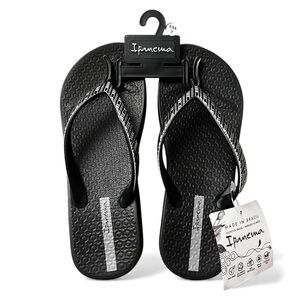 Ipanema Women’s Platform Wedge Flip Flop Thong Sandals Embellished Black Size 7